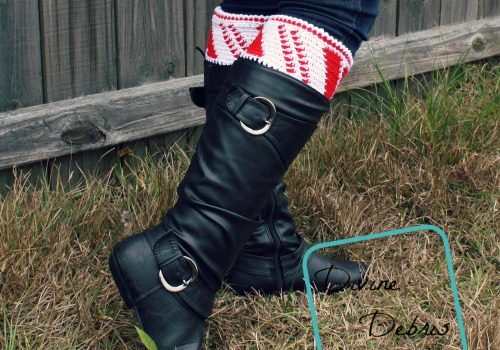 Candy Cane Boot Cuffs Candy Cane Boot Cuffs