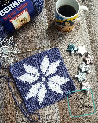 8" Tapestry Snowflake Afghan Square crochet pattern by Divine Debris