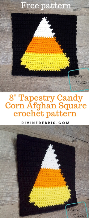 8" Tapestry Candy Corn Afghan Square free crochet pattern by divinedebris.com