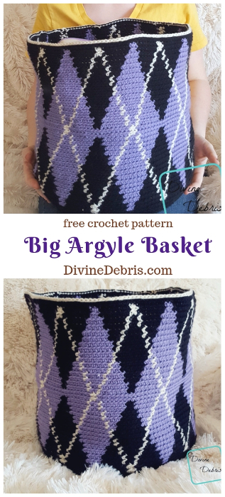 Big Argyle Basket crochet pattern by DivineDebris.com