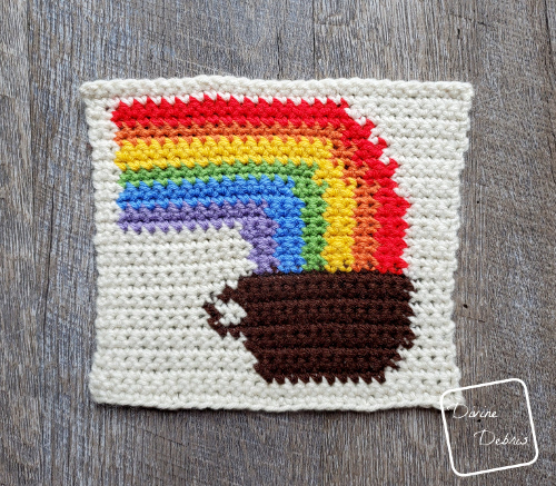 8″ Tapestry Rainbow and Coffee Afghan Square free crochet pattern by DivineDebris.com