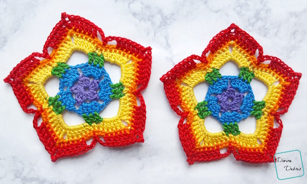 Learn to make Rainbow Mini Mandala Crochet Earrings by DivineDebris.com