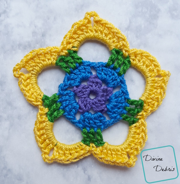 Rainbow Mini Mandala Crochet Earrings free pattern by DivineDebris.com