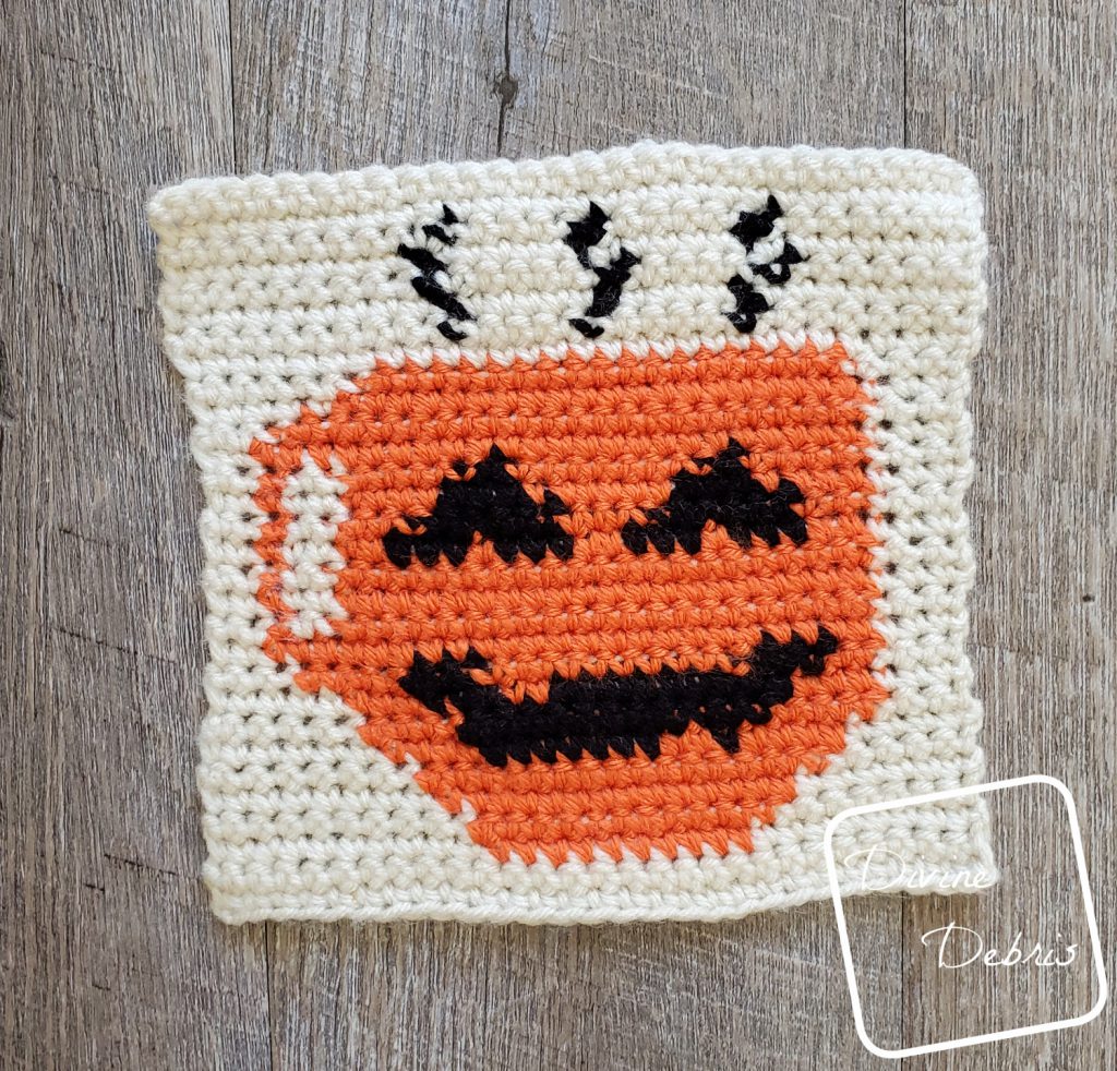 8″ Tapestry Coffee-O-Lantern Afghan Square a free crochet pattern by DivineDebris.com