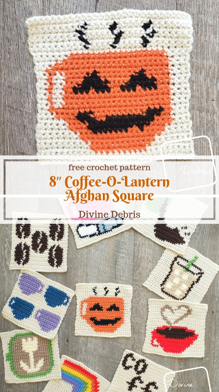 8&Prime; Tapestry Coffee-O-Lantern Afghan Square a free crochet pattern by DivineDebris.com