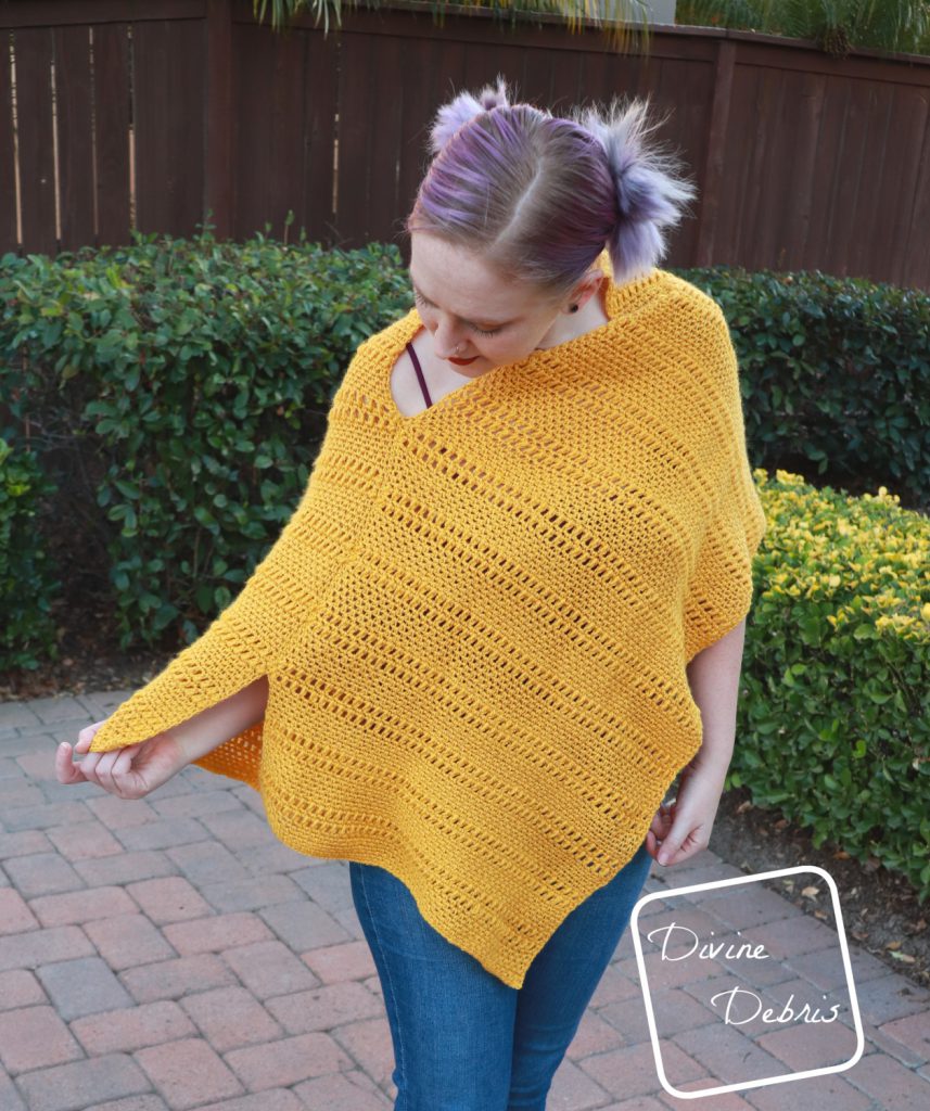Learn to make the Whitney Poncho from a free crochet pattern by DivineDebris.com