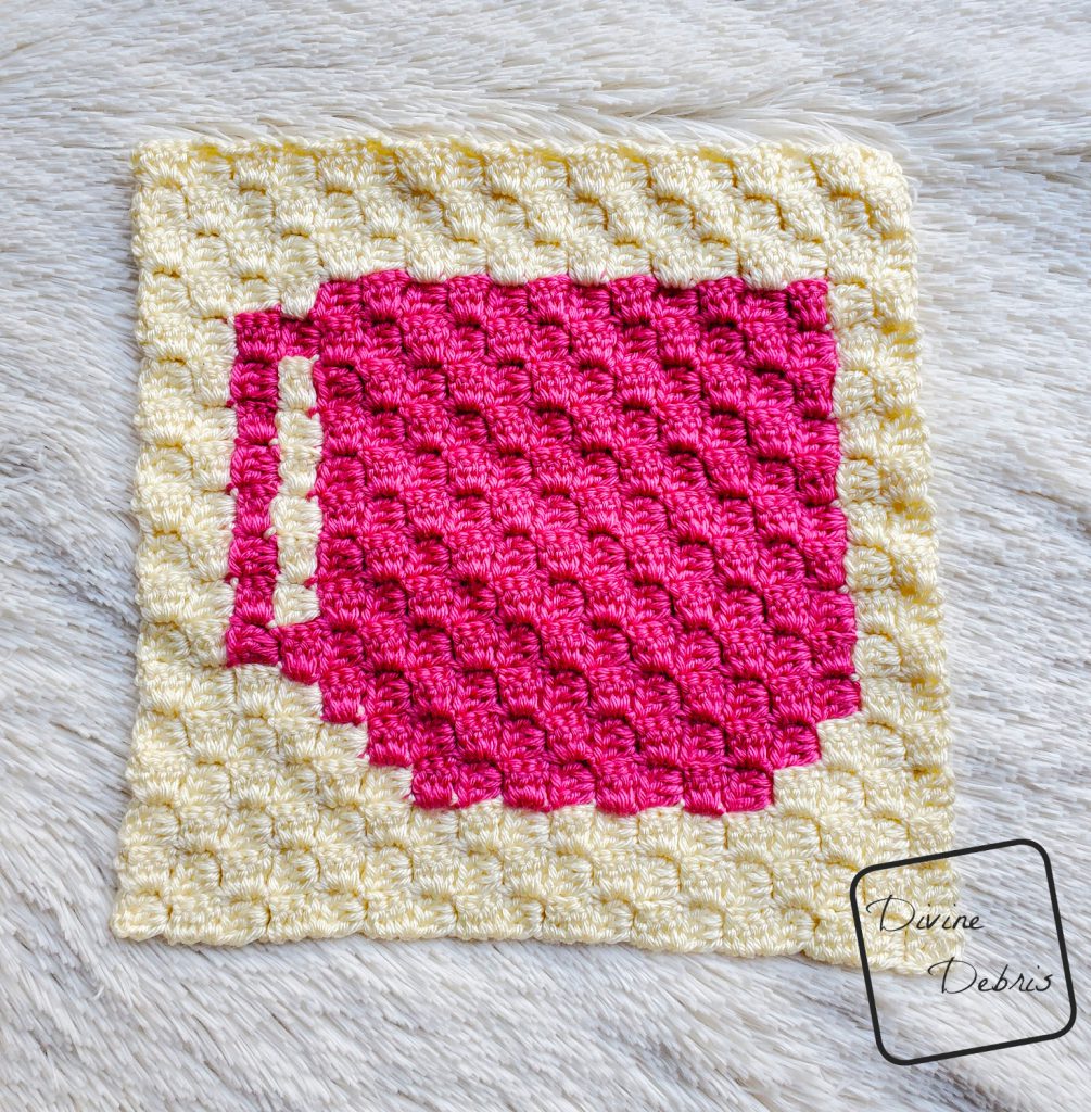 Tiny Coffee C2C Afghan Square free crochet pattern by DivineDebris.com