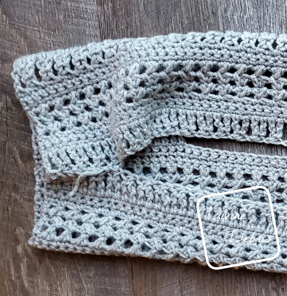An in progress photo of the Stephanie Sweater crochet pattern by DivineDebris.com