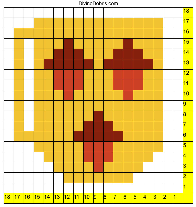 C2C Tiny Acorn Cup Afghan Square graph from a free graph on DivineDebris.com.