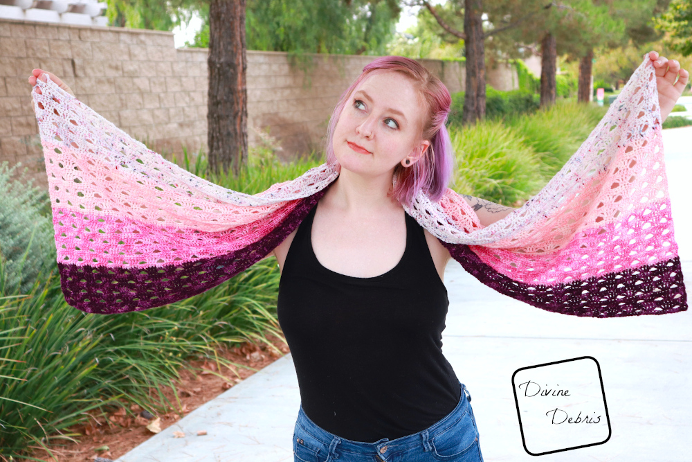 Louise Shawl free crochet pattern by DivineDebris.com