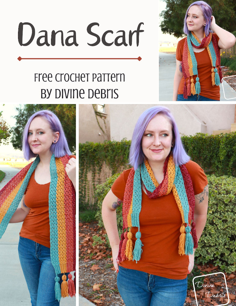 Get cozy this fall and winter with the Dana Scarf, a free and easy crochet pattern that gives you lots of whimsy and customization options.