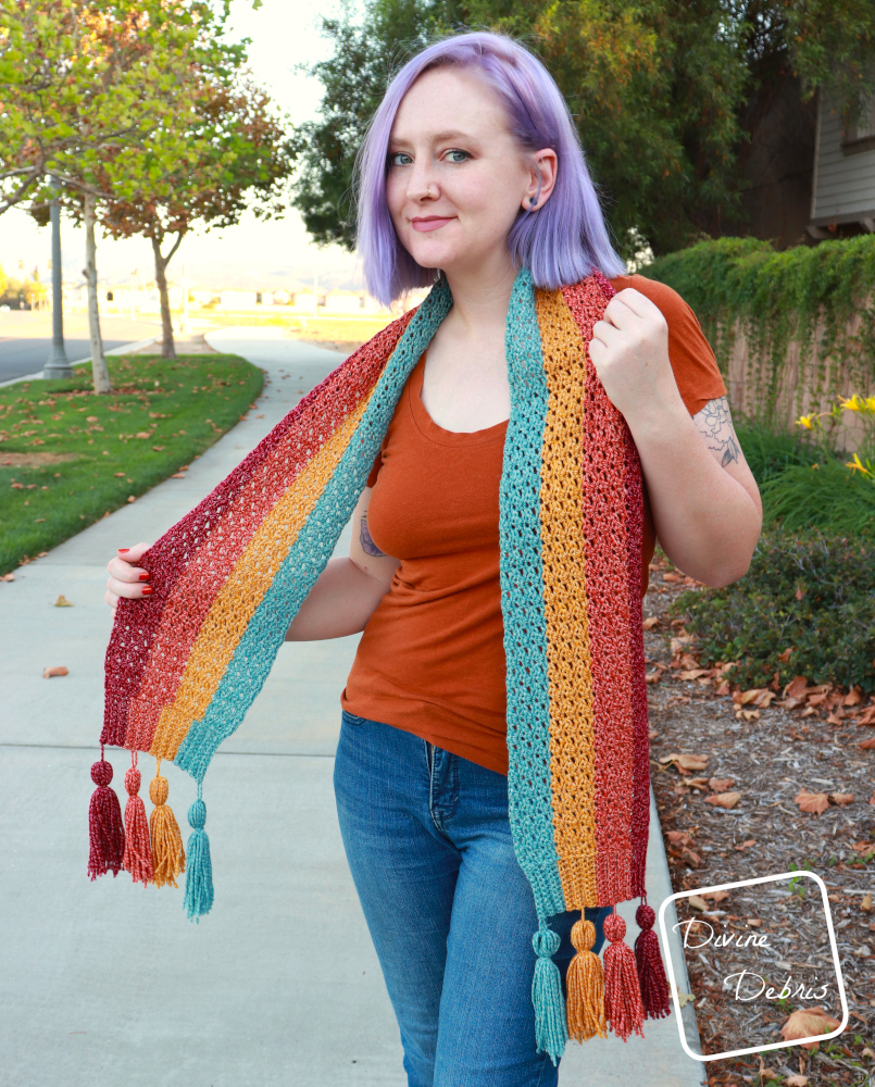 Dana Scarf free crochet pattern by DivineDebris.com