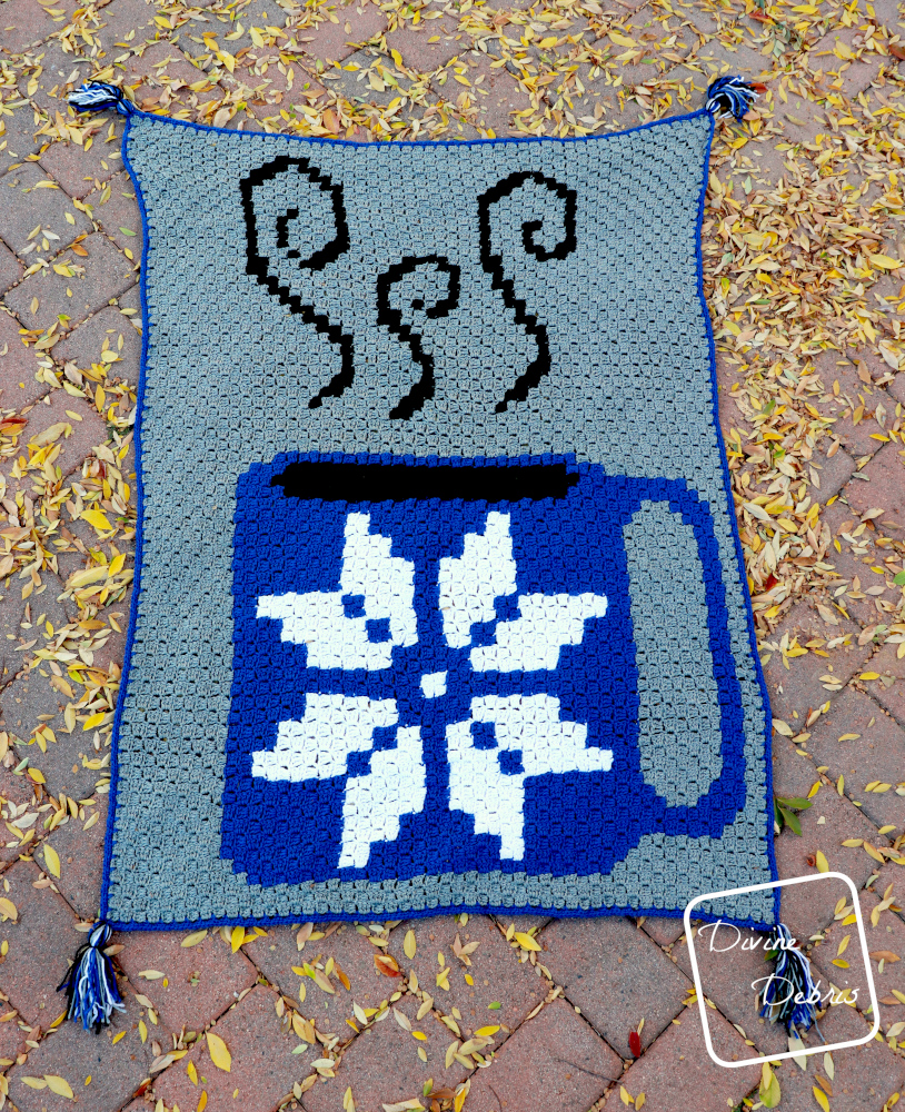 Cozy Coffee Throw free crochet pattern graph on DivineDebris.com
