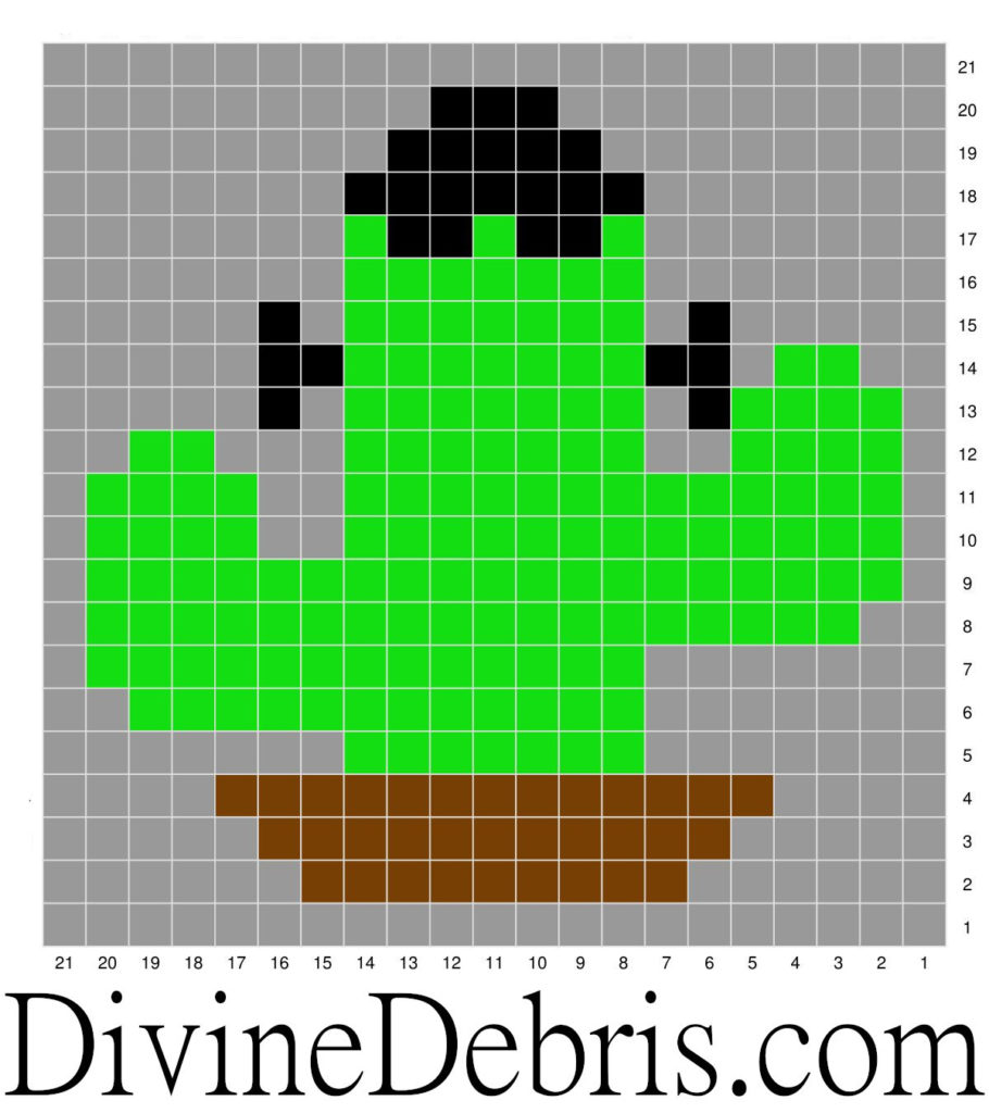 Halloween Cactus Coasters Crochet patterns: Frankencactus Graph