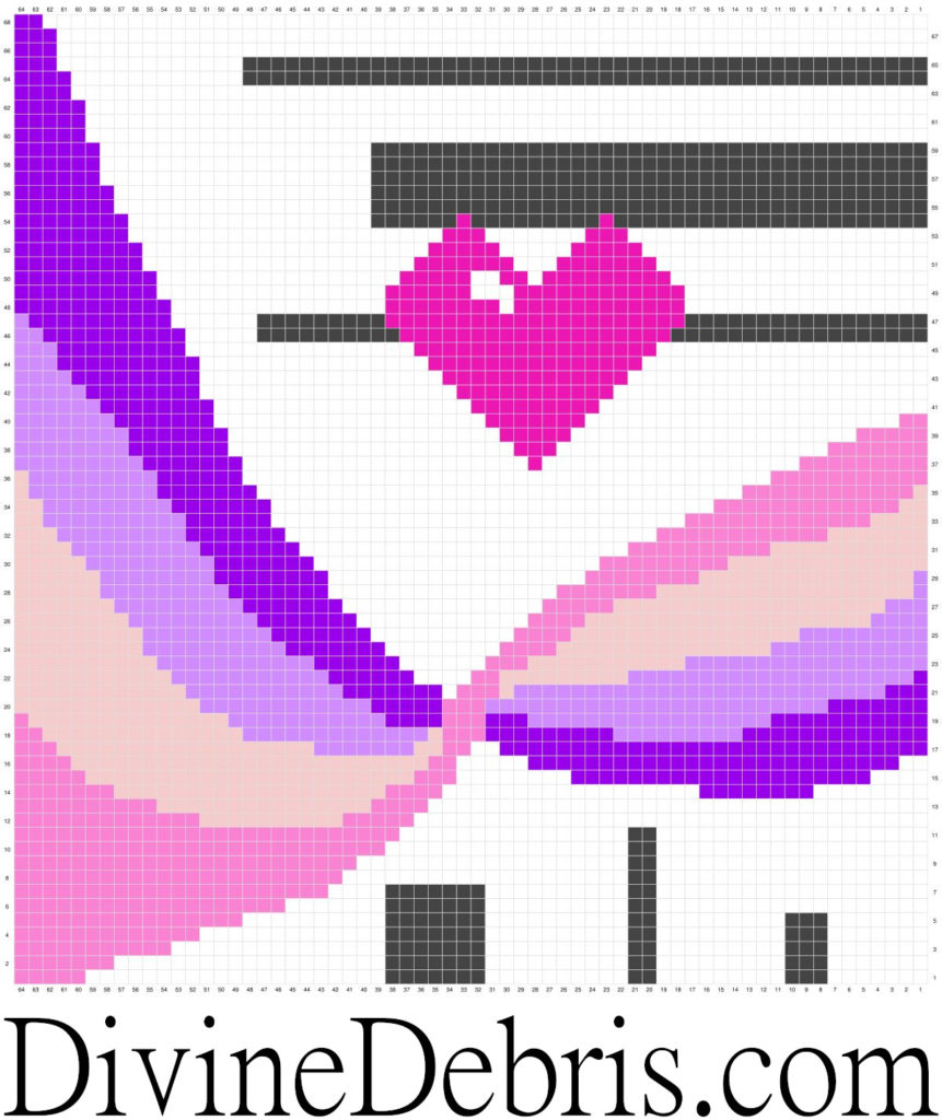 [Image description] Heart Wave Wall Hanging graph by Divine Debris