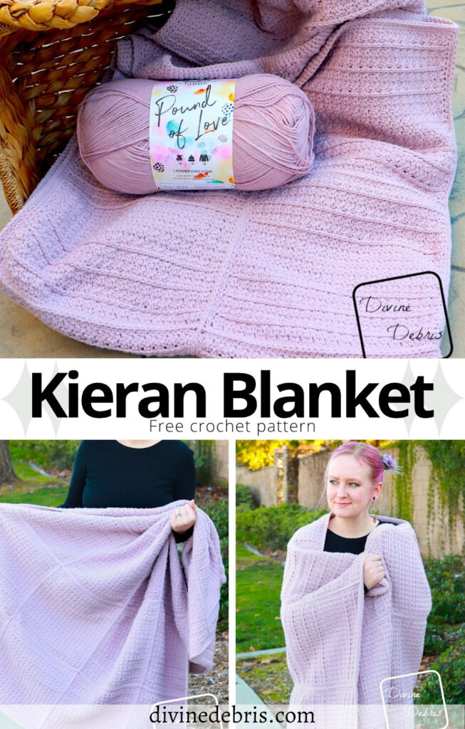 Learn to make this fun, easy, customizable, and cozy design, the Kieran Blanket from a free crochet pattern by Divine Debris.