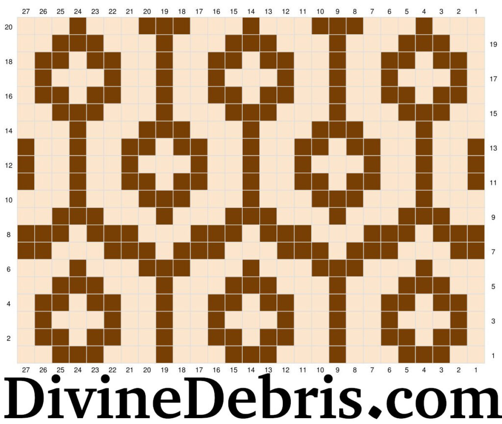 [Image description] Graph for the Torrance Mug Rug crochet coaster pattern