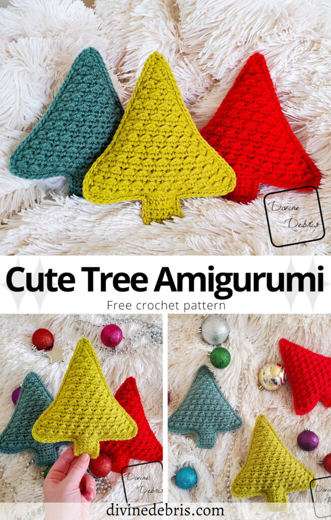 Learn to make the fun, squishy, customizable, and easy Cute Tree Amigurumi from a free crochet pattern by Divine Debris