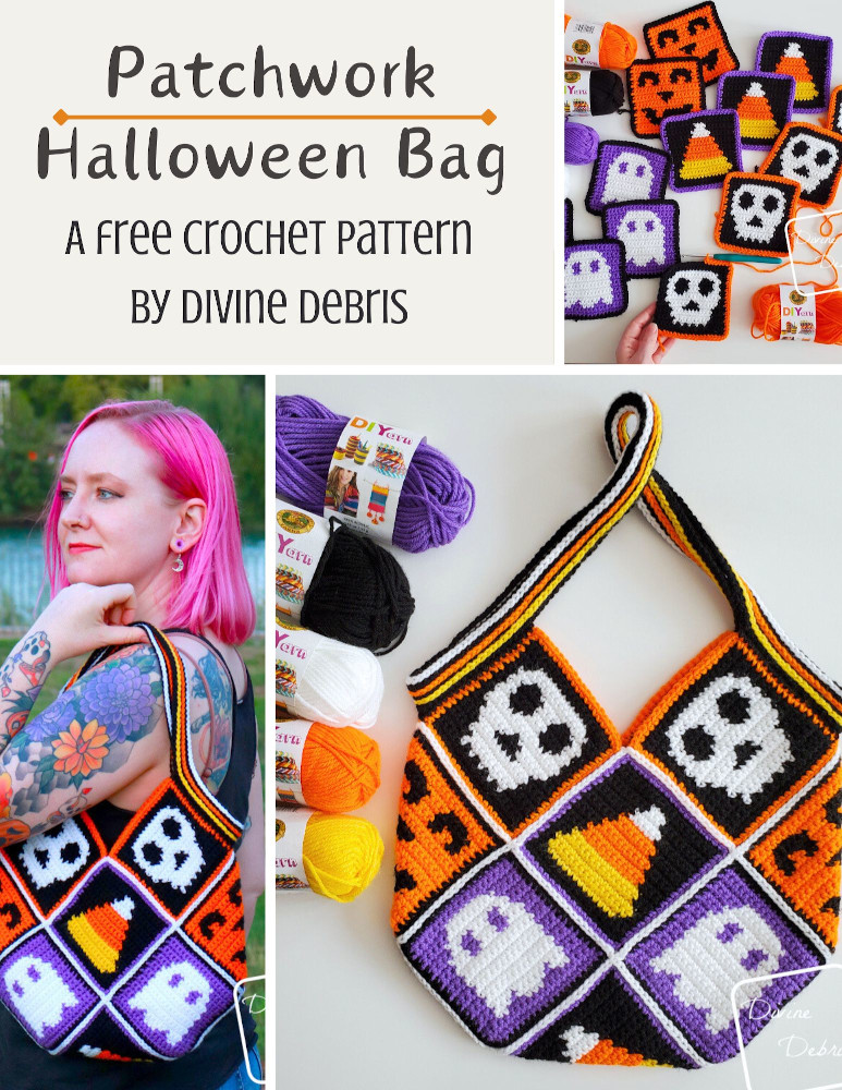Learn to make this fun and summer inspired design, the Halloween Patchwork Bag, from free crochet graphs and assembly instructions by Divine Debris.