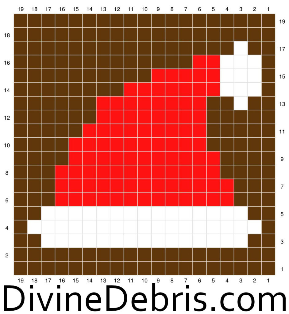 Graph for the Patchwork Christmas Bag Santa Hat Square by Divine Debris