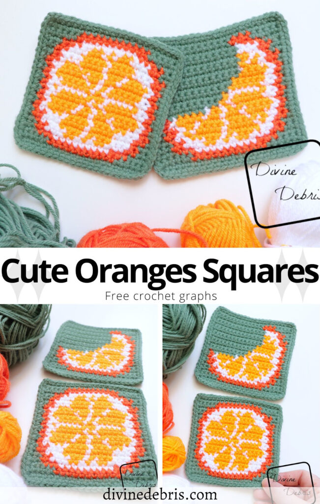 Learn to make the fun, colorful, and perfect for summer Cute Oranges Coasters crochet graph pattern. Great for home use or as a part of other designs, like scarves, bags, and blankets. The graph can be used for crochet, knitting, Tunisian crochet, and any other fiber art.