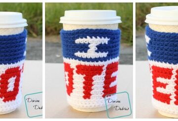 I Voted Mug Cozy crochet pattern by DivineDebris.com