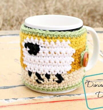 Dancing Sheep Cup Cozy crochet pattern by DivineDebris.com