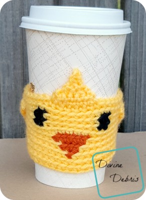 Chick Cup Cozy free crochet pattern by DivineDebris.com