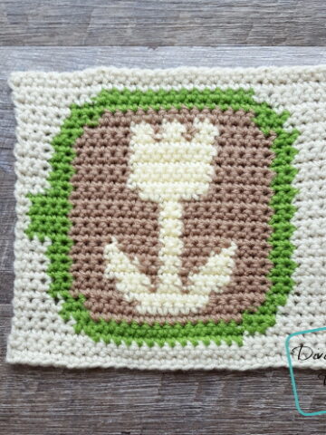 8″ Tapestry Tulip Art Coffee Afghan Square free crochet pattern by DivineDebris.com
