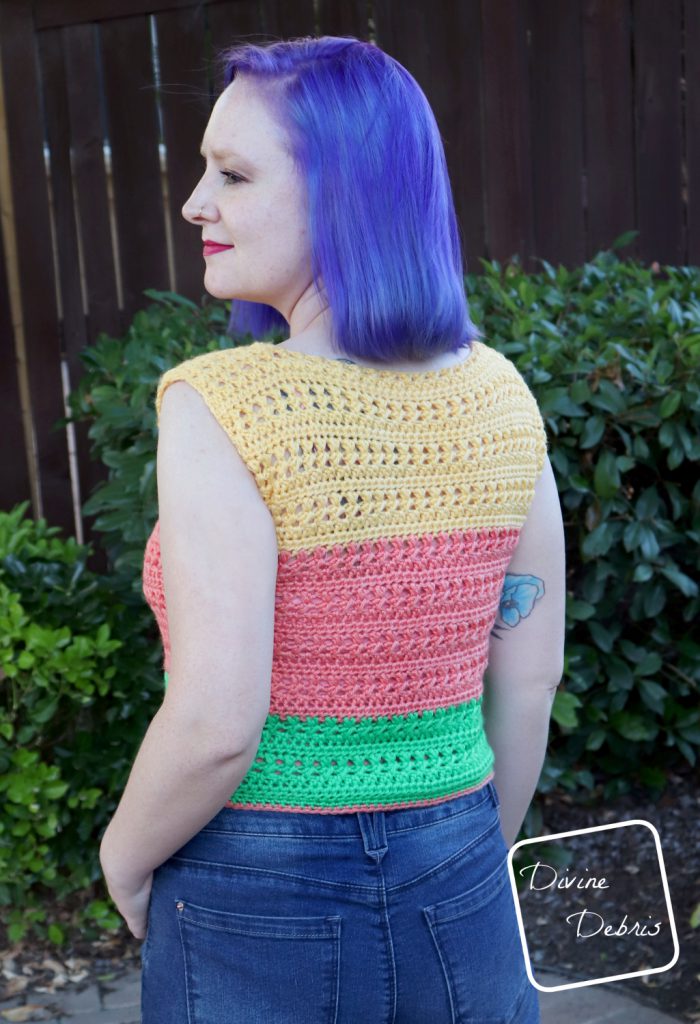 The Sherbet Shirt free crochet pattern on DivineDebris.com