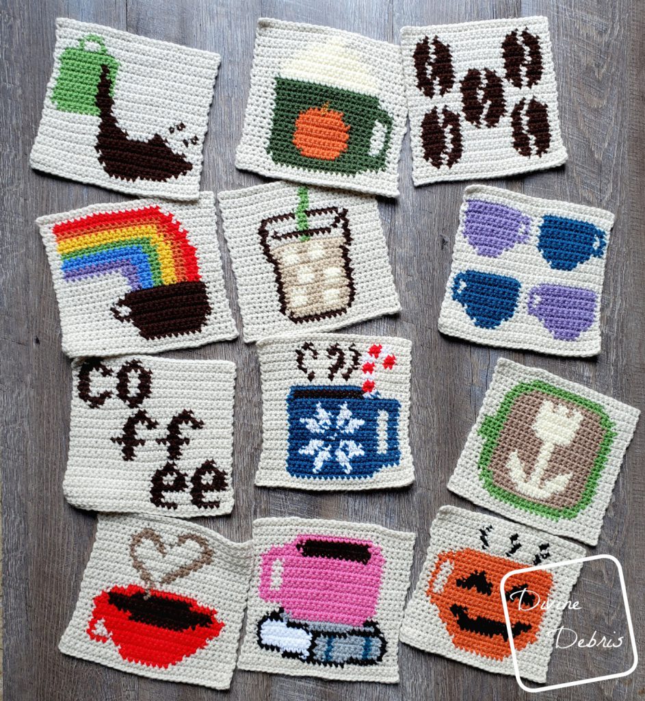 8″ Tapestry Peppermint Latte Afghan Square a free crochet pattern by DivineDebris.com