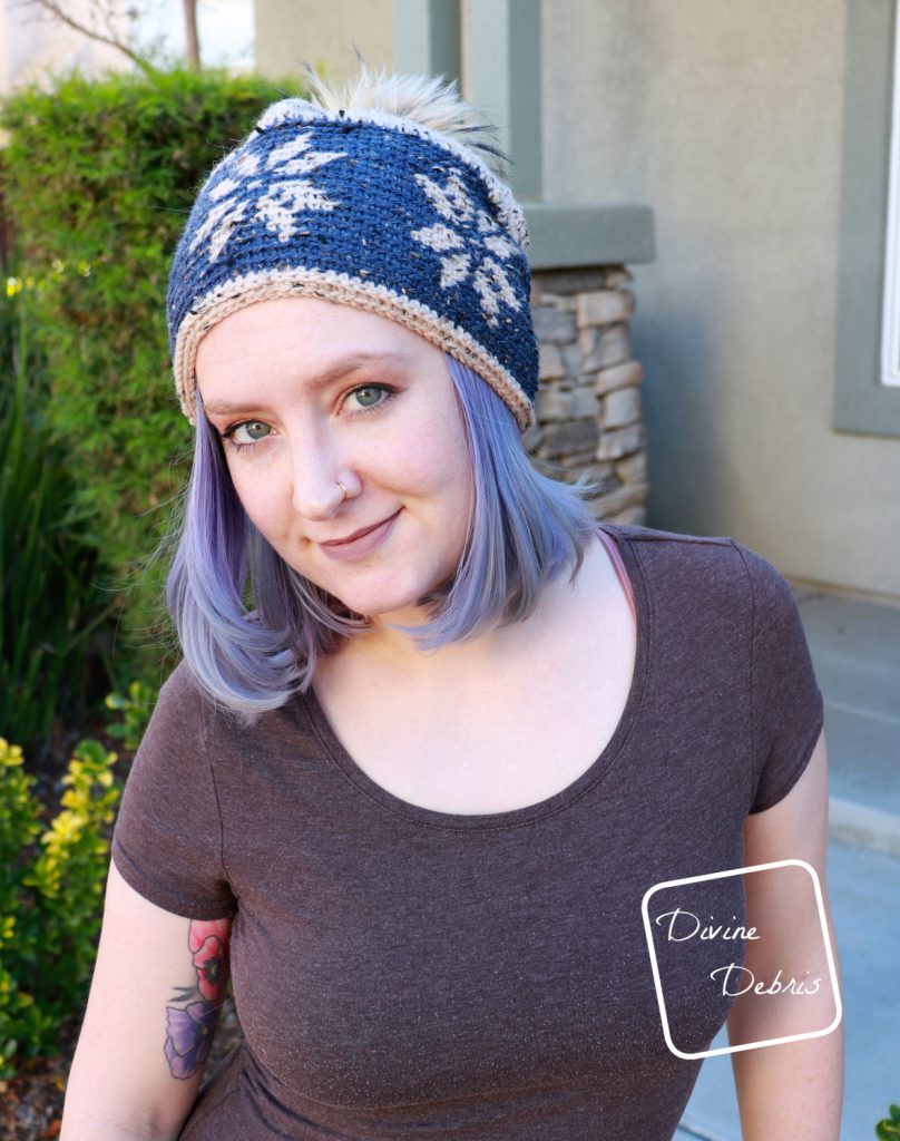 Dancing Snowflakes Beanie, a free crochet pattern by DivineDebris.com
