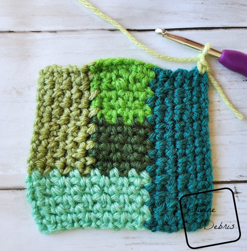 Linen Log Cabin Square: Where to start section 6 close up