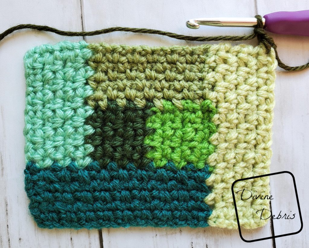 Linen Log Cabin Square: Where to start section 7 close up