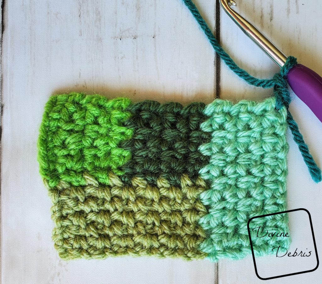 Linen Log Cabin Square: Where to start section 5 close up