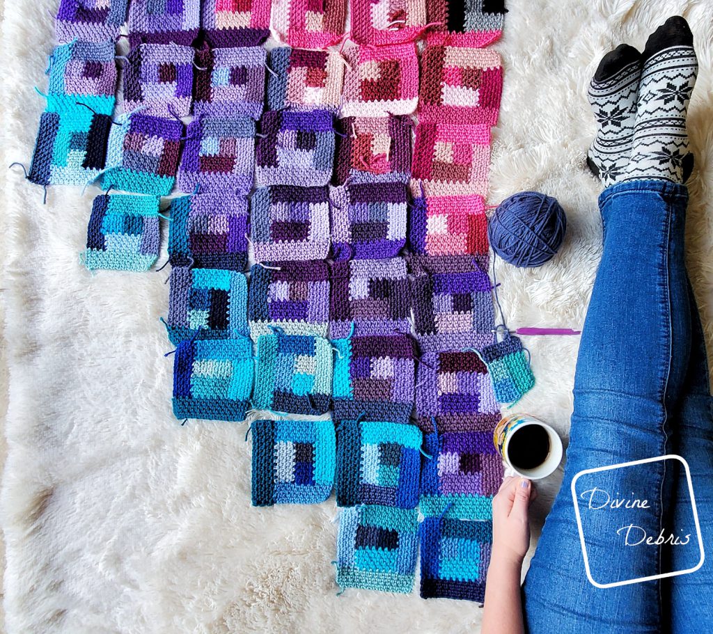 Learn how to make the Linen Log Cabin Square, a fun take on a classic design, from a free crochet pattern by DivineDebris.com