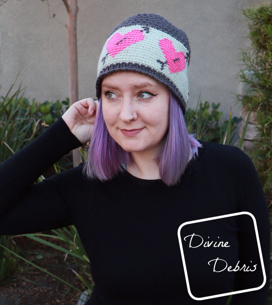 Love Struck Beanie free crochet pattern by DivineDebris.com