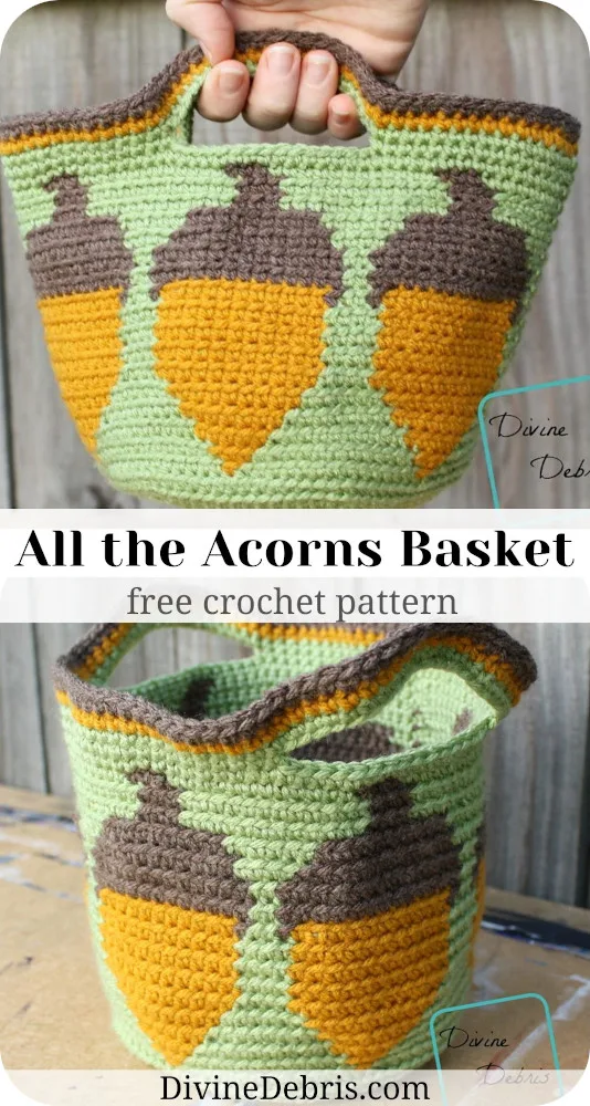 All the Acorns Basket crochet pattern by DivineDebris.com