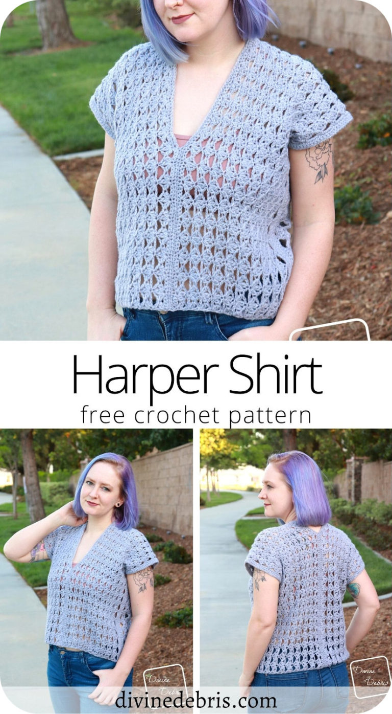 Harper Shirt free crochet pattern by DivineDebris.com