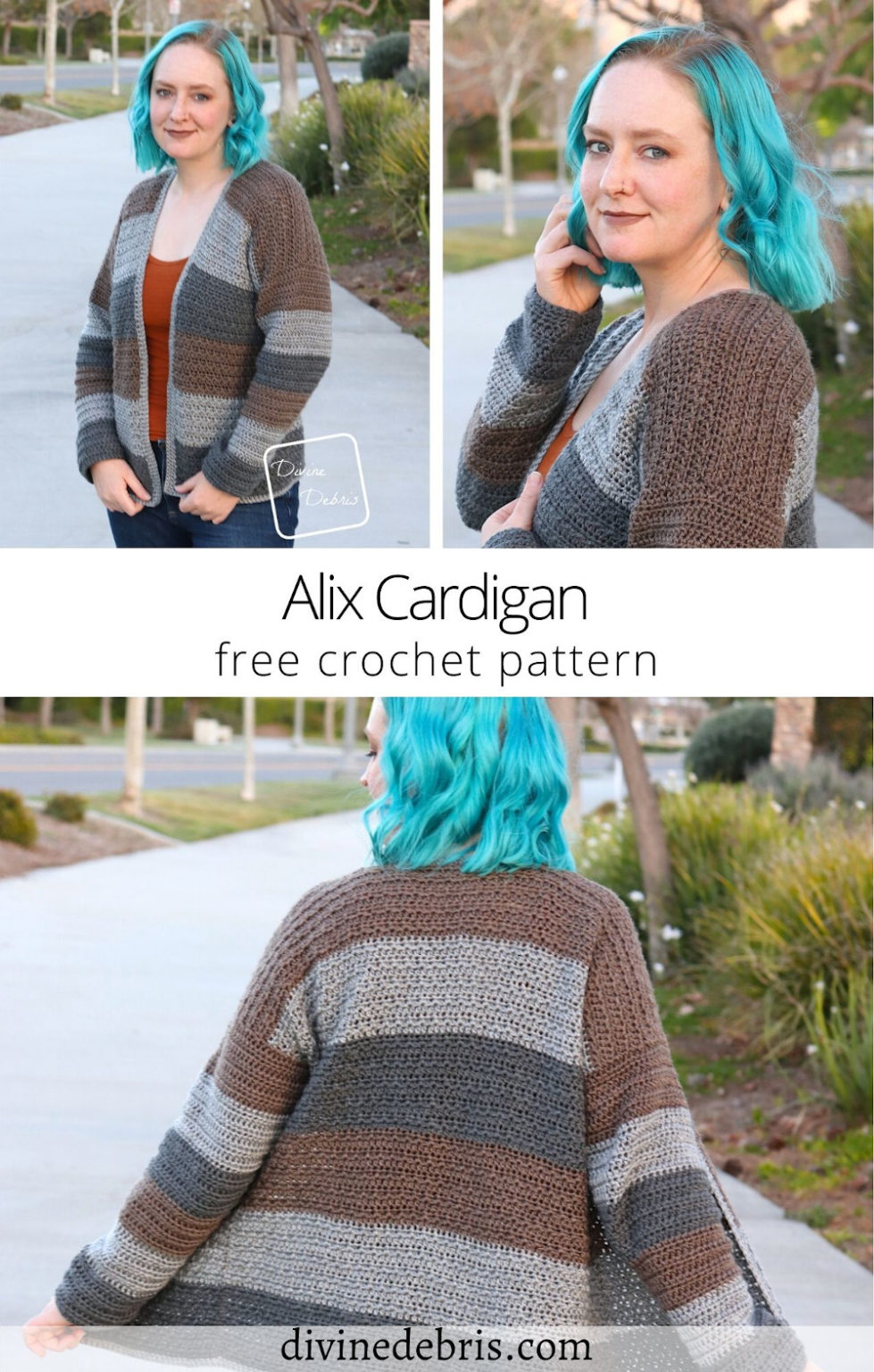 Free Alix Cardigan Crochet Pattern by DivineDebris.com