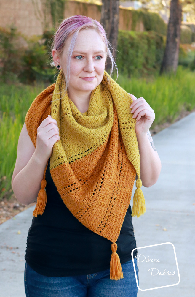 The Kelsey Shawl Free Crochet Pattern by Divine Debris